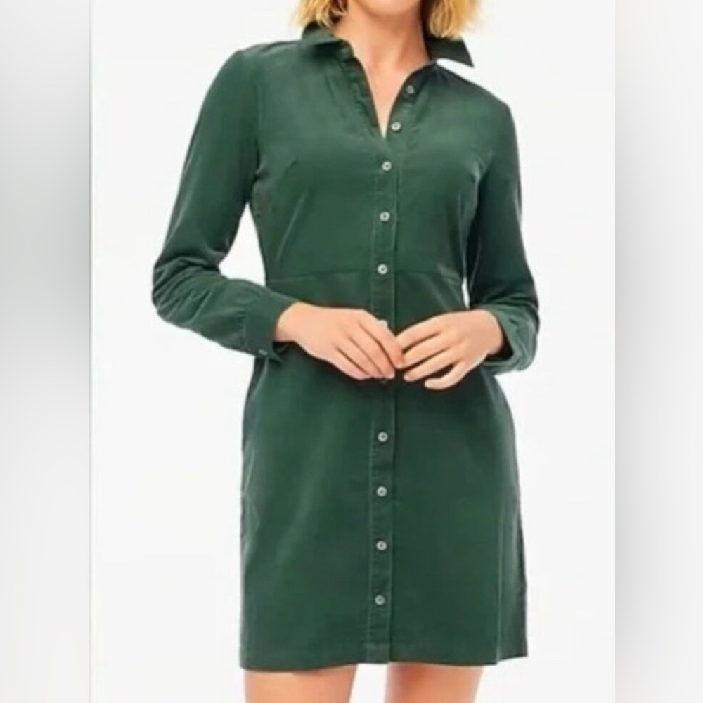 J. Crew green corduroy dress with pockets